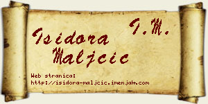 Isidora Maljčić vizit kartica